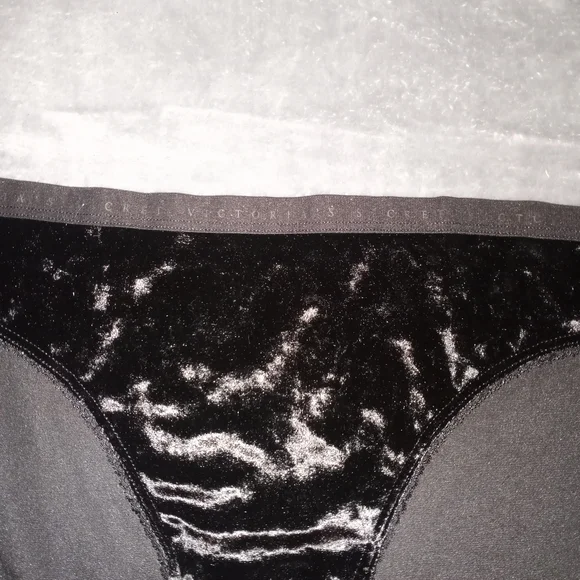 Victoria's Secret Black Velvet bikini cut panties size L NWT - Picture 3 of 5